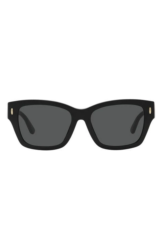 Tory Burch 53mm Rectangular Sunglasses in Black at Nordstrom