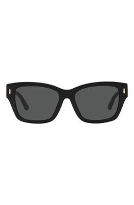 Tory Burch 53mm Rectangular Sunglasses in Black at Nordstrom