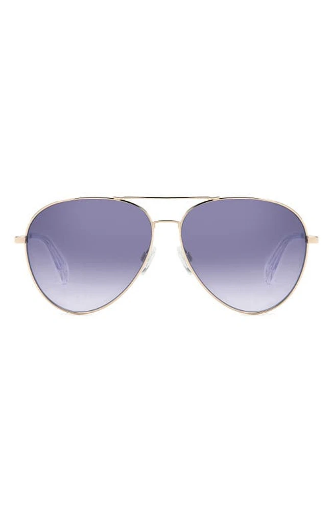 rag & bone 59mm Aviator Sunglasses in Gold/Grey Ms Silver at Nordstrom