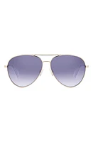 rag & bone 59mm Aviator Sunglasses in Gold/Grey Ms Silver at Nordstrom