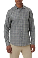 Bugatchi Axel Shaped Fit Plaid Cotton Button-Up Shirt Khaki at Nordstrom,