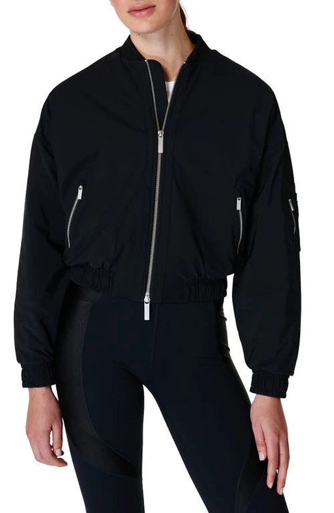 Sweaty Betty Explorer Bomber Jacket Black at Nordstrom,