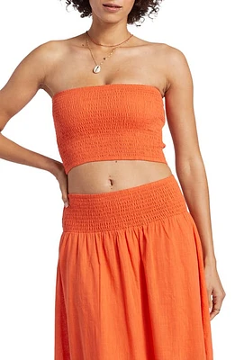 Billabong Smocked Cotton Tube Top Coral Craze at Nordstrom,