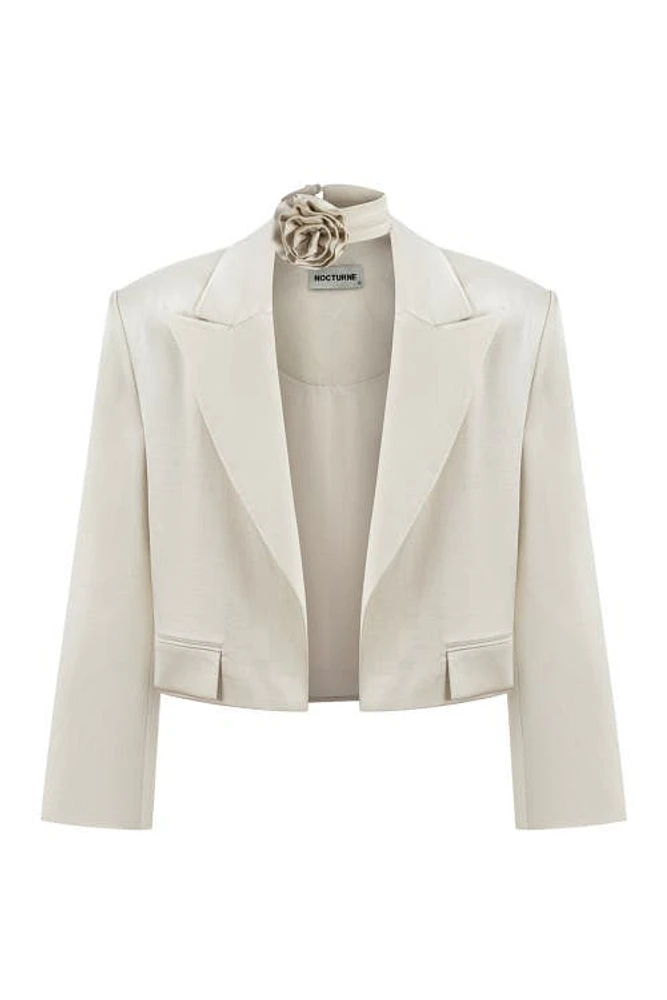 Nocturne Double-Breasted Short Jacket in Ecru at Nordstrom