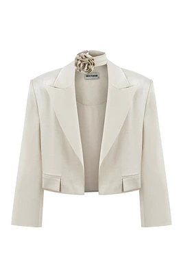 Nocturne Double-Breasted Short Jacket in Ecru at Nordstrom