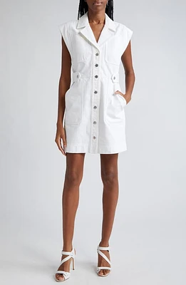 Veronica Beard Jax Denim Minidress White at Nordstrom,