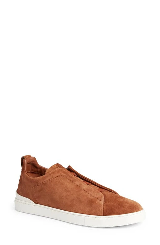 ZEGNA Triple Stitch Suede Slip-On Sneaker Vicuna at Nordstrom