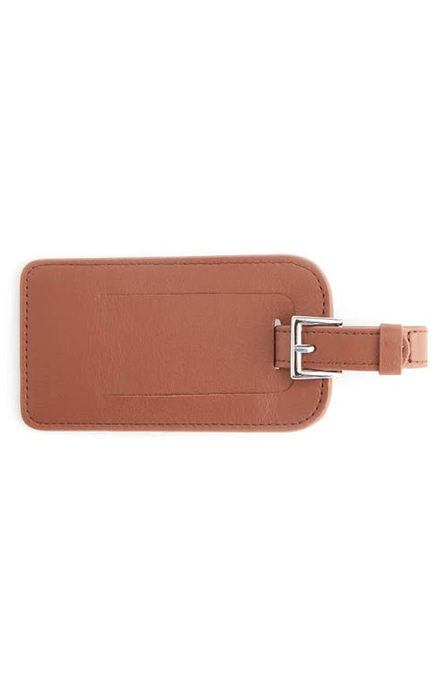 ROYCE New York Leather Luggage Tag in Tan at Nordstrom