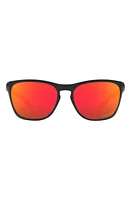 Oakley Manorburn 56mm Square Sunglasses in Rubber Black at Nordstrom