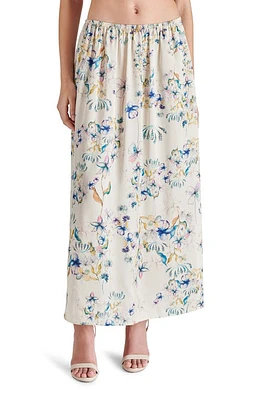 Steve Madden Noemi Floral Print Maxi Skirt Cream at Nordstrom,