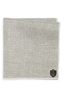 CLIFTON WILSON Basket Weave Linen Pocket Square in Grey at Nordstrom