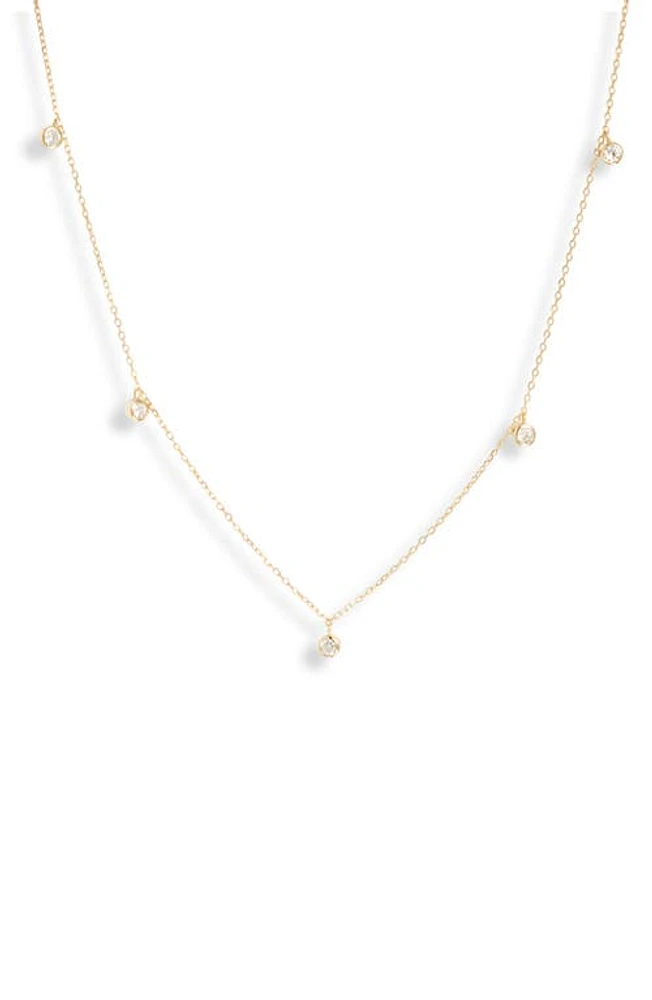 MIRANDA FRYE Shea Cubic Zirconia Charm Necklace in Gold at Nordstrom