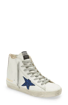 Golden Goose Francy High Top Sneaker in White/Navy Glitter at Nordstrom, Size 7Us