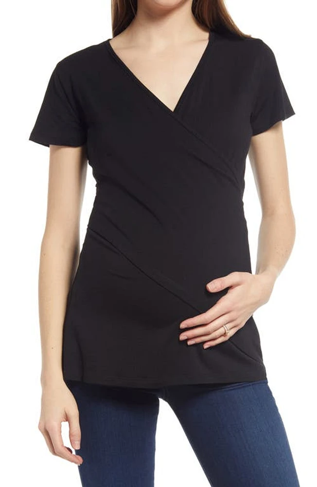 Angel Maternity Maternity/Nursing T-Shirt Black at Nordstrom,