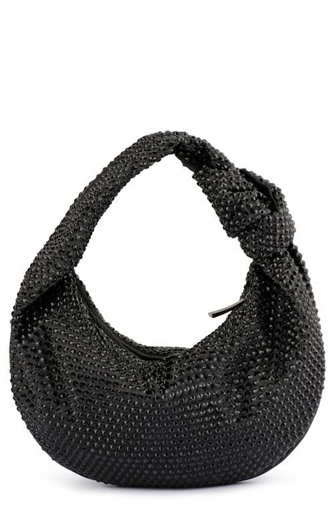 Olga Berg Juliana Crystal Top Handle Bag in Black at Nordstrom