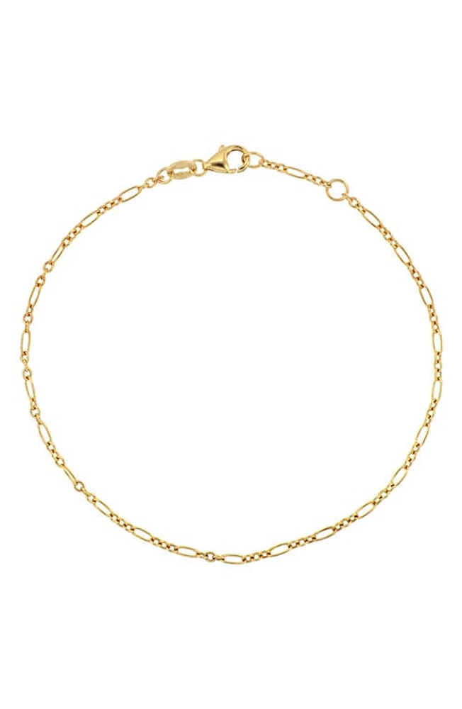 Bony Levy 14K Gold Oval Figaro Chain Bracelet in 14K Yellow Gold at Nordstrom, Size 7