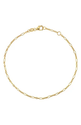 Bony Levy 14K Gold Oval Figaro Chain Bracelet in 14K Yellow Gold at Nordstrom, Size 7