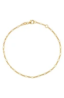 Bony Levy 14K Gold Oval Figaro Chain Bracelet in 14K Yellow Gold at Nordstrom, Size 7