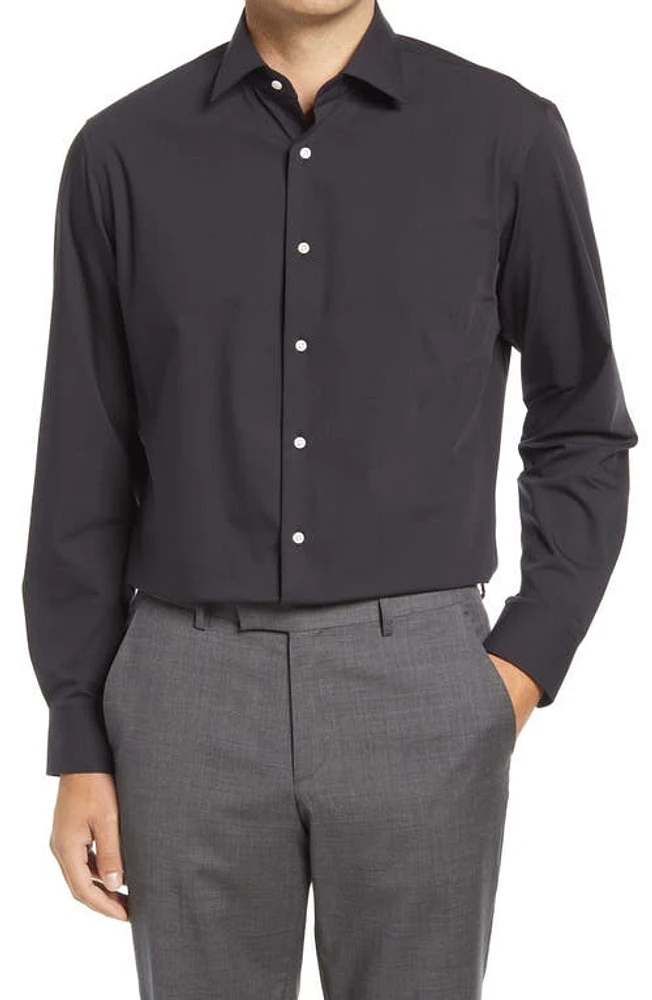 Nordstrom Tech-Smart Traditional Fit Dress Shirt in Black at Nordstrom, Size 14.5 - 32