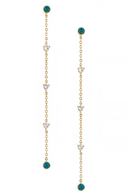 Ettika Green Opal Linear Drop Earrings at Nordstrom