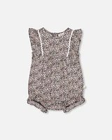 Deux Par Deux Baby Girl's Romper With Printed Small White Flowers at Nordstrom