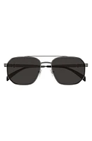 Alexander McQueen 58mm Pilot Sunglasses in Ruthenium at Nordstrom