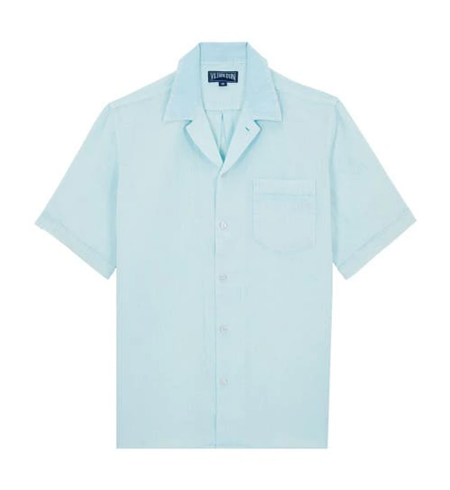 Vilebrequin Men's Bowling Linen Mineral Dye Shirt in Thalassa at Nordstrom