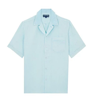 Vilebrequin Men's Bowling Linen Mineral Dye Shirt in Thalassa at Nordstrom