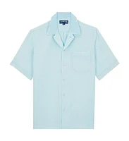 Vilebrequin Men's Bowling Linen Mineral Dye Shirt in Thalassa at Nordstrom