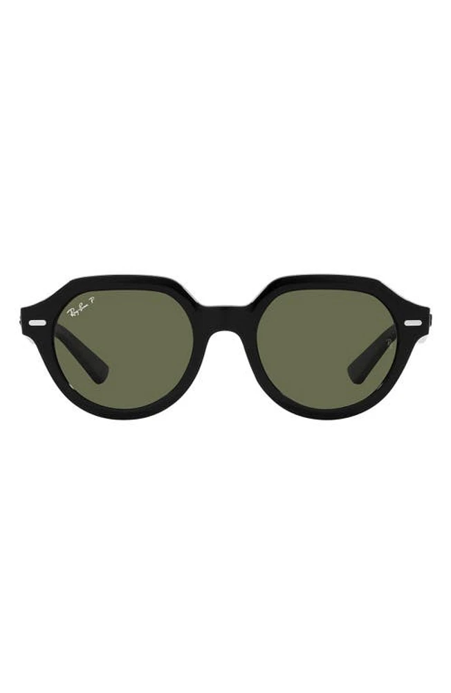 Ray-Ban Gina 51mm Polarized Square Sunglasses in Black at Nordstrom