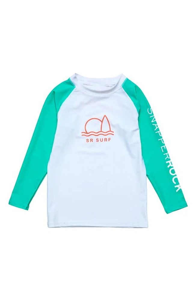 Snapper Rock Kids' Geo Surf Graphic Rashguard White at Nordstrom,