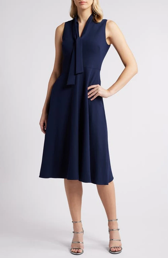 Black Halo Carolina Fit & Flare Dress Pacific Blue at Nordstrom,