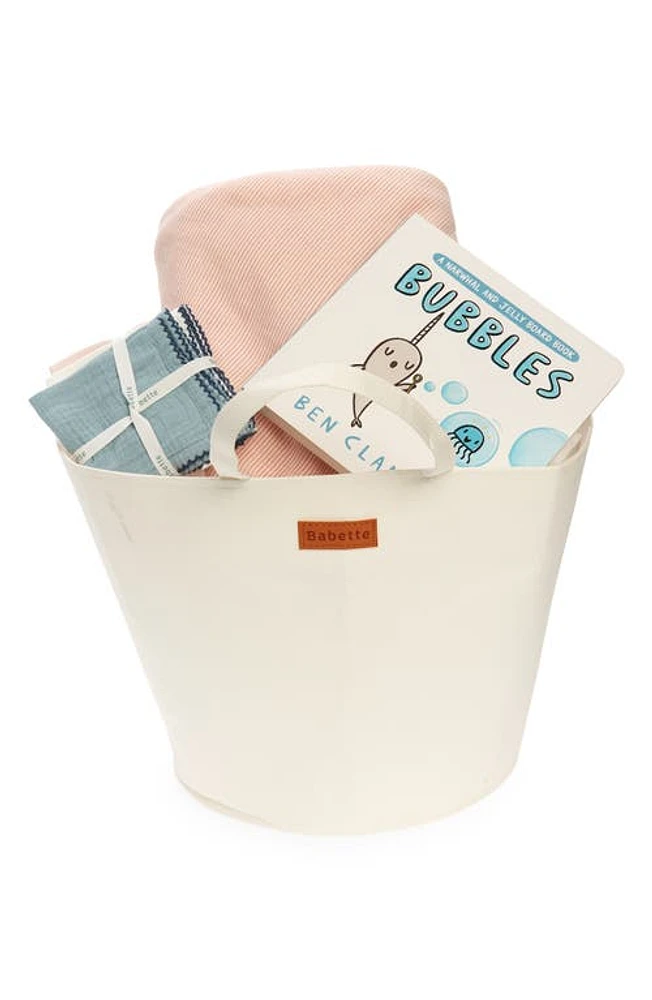 Babette Hooded Towel Gift Set in Apricot Stripe at Nordstrom