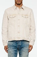 PURPLE BRAND Embossed Denim Trucker Jacket Khaki at Nordstrom,