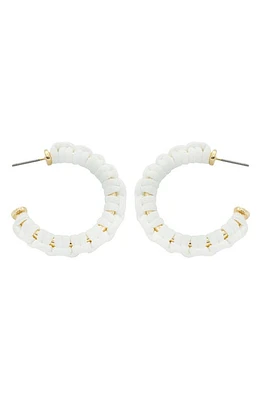 Panacea Raffia Wrapped Hoop Earrings in White at Nordstrom