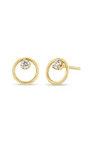 Zoë Chicco Diamond Circle Stud Earrings in 14K Yellow Gold at Nordstrom