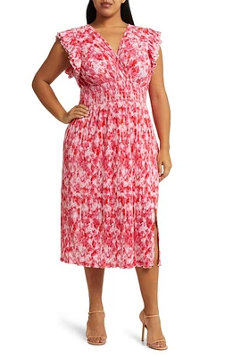 Chelsea28 Flutter Plissé Midi Dress at Nordstrom,