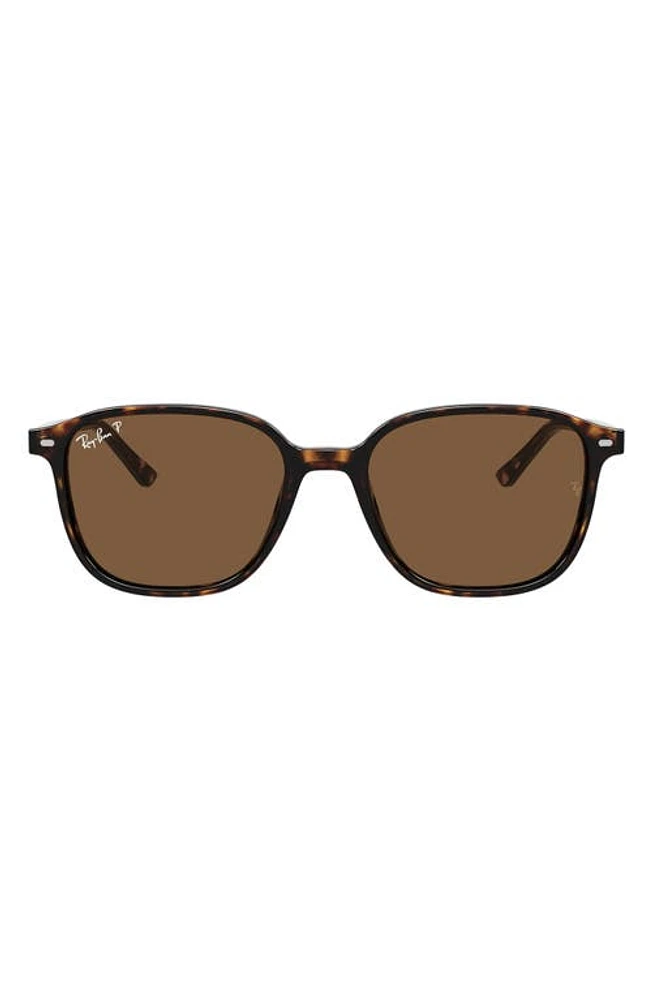 Ray-Ban Leonard 55mm Polarized Square Sunglasses in Tortoise at Nordstrom