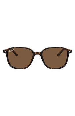 Ray-Ban Leonard 55mm Polarized Square Sunglasses in Tortoise at Nordstrom