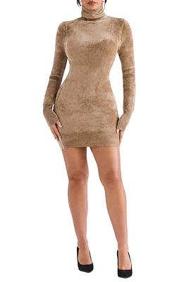 HOUSE OF CB Taya Long Sleeve Chenille Minidress at Nordstrom,