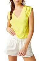 FP Movement by Free People True North V-Neck Ruched T-Shirt Highlighter at Nordstrom,