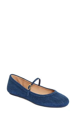 Gianvito Rossi Denim Mary Jane Flat Mid Blue at Nordstrom,