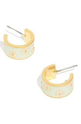 Madewell Daisy Enamel Huggie Hoop Earrings in Iced Mint at Nordstrom