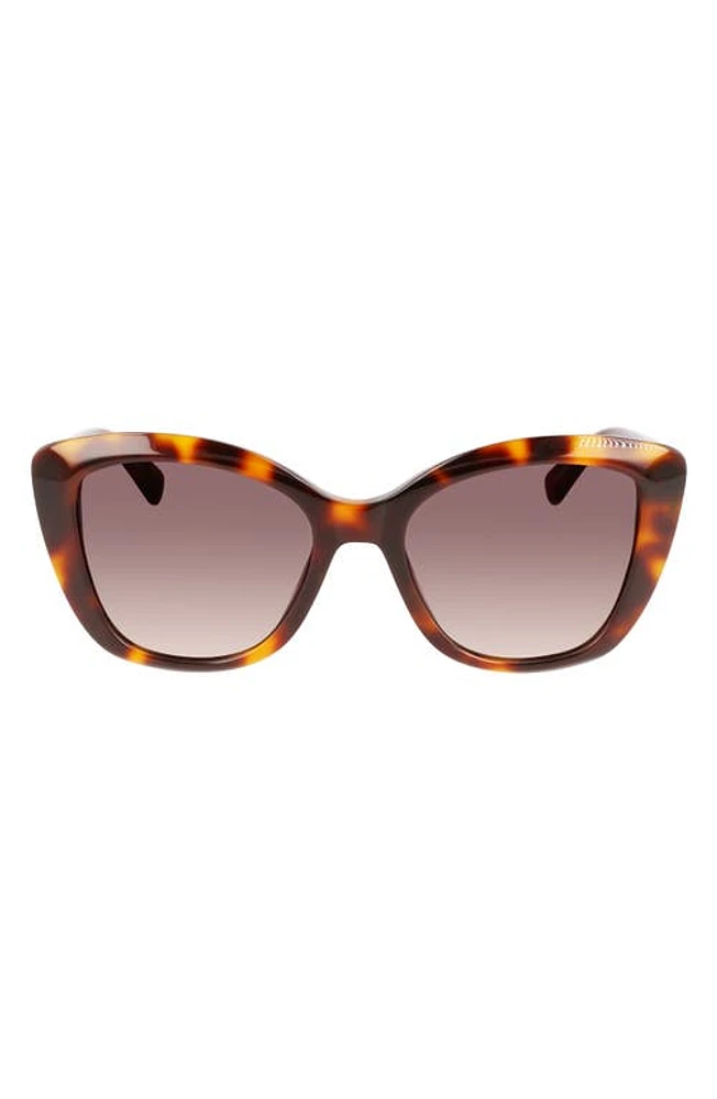 Longchamp Roseau 54mm Butterfly Sunglasses in Havana at Nordstrom