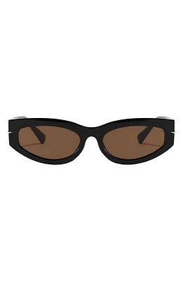 Fifth & Ninth Alexa 58mm Oval Polarized Sunglasses in /Brown at Nordstrom