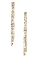 Ettika Triple Crystal Chain Drop Earrings in Gold at Nordstrom