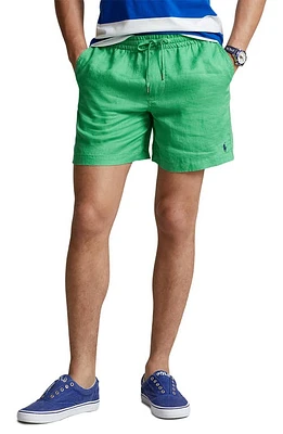 Polo Ralph Lauren Linen Drawstring Shorts Classic Kelly at Nordstrom,