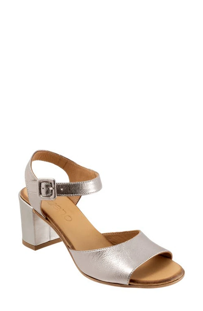 Bueno Natalia Ankle Strap Sandal Dark Silver Metallic at Nordstrom,