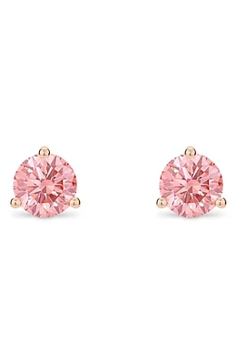 LIGHTBOX -Carat Round Lab Grown Diamond Stud Earrings in Pink/14K Rose Gold at Nordstrom