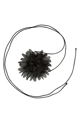 Petit Moments Flower Tie Necklace in Black at Nordstrom